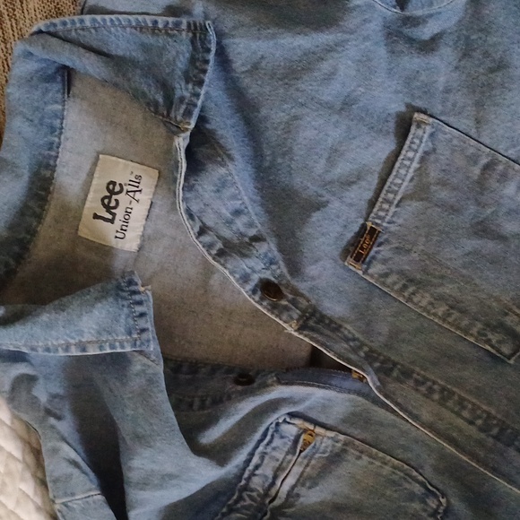 Lee Union- all coverall overall denim with heart patch S - Picture 15 of 16